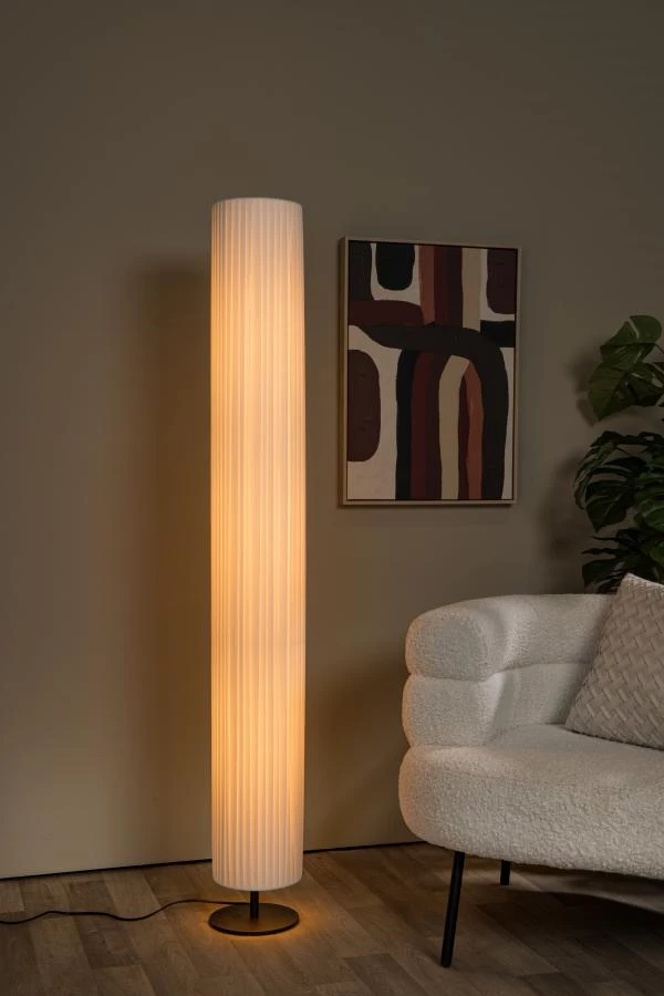 Lucide FOLD - Floor lamp - Ø 20 cm - 3xE27 - White - atmosphere 1